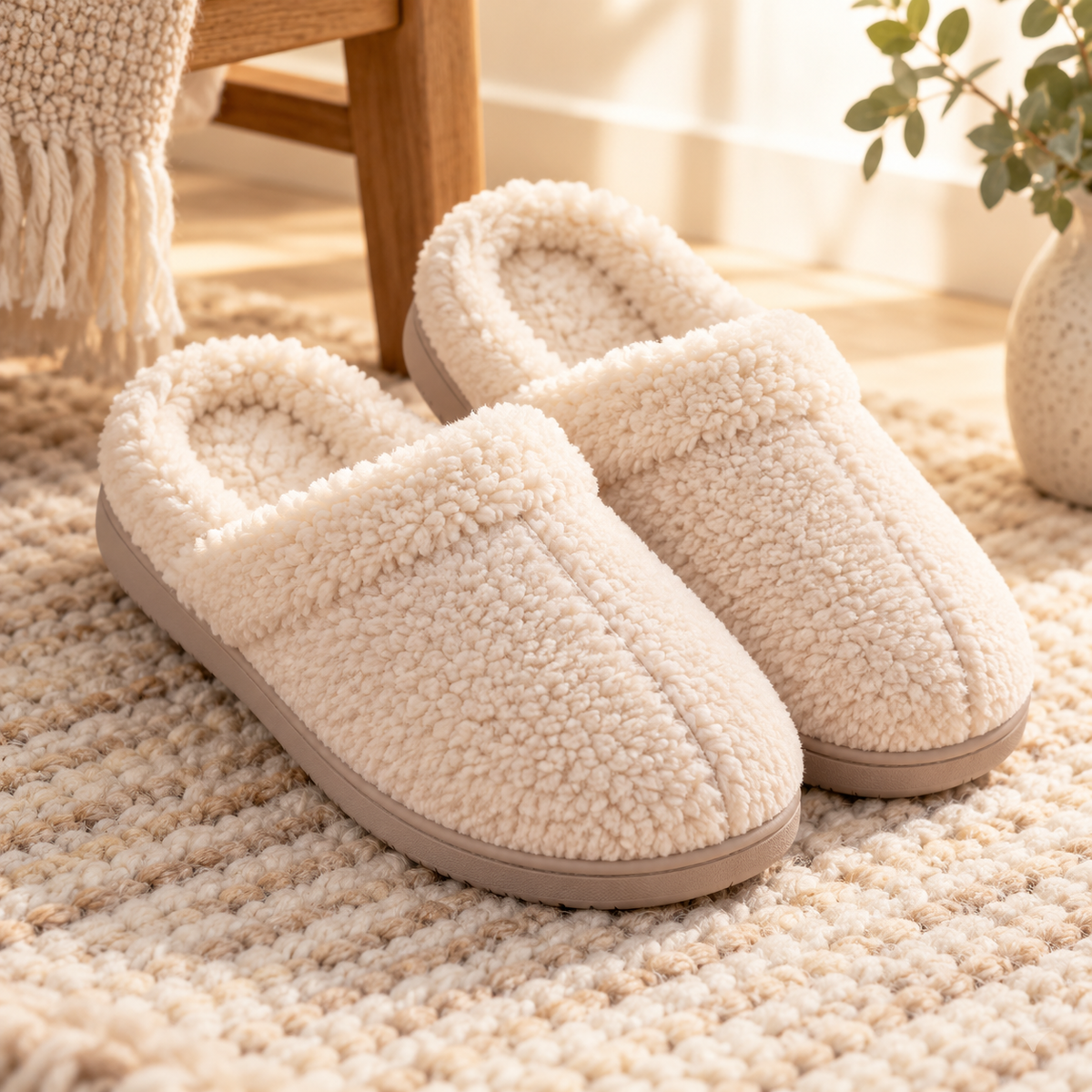 Cozy Memory Foam Sherpa Slippers