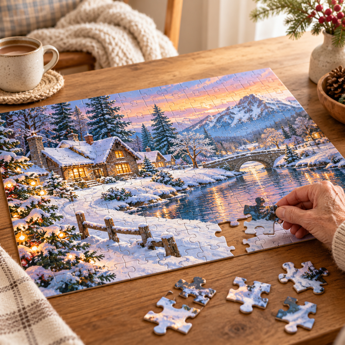 Large-Print 1000 Piece Winter Jigsaw Puzzle
