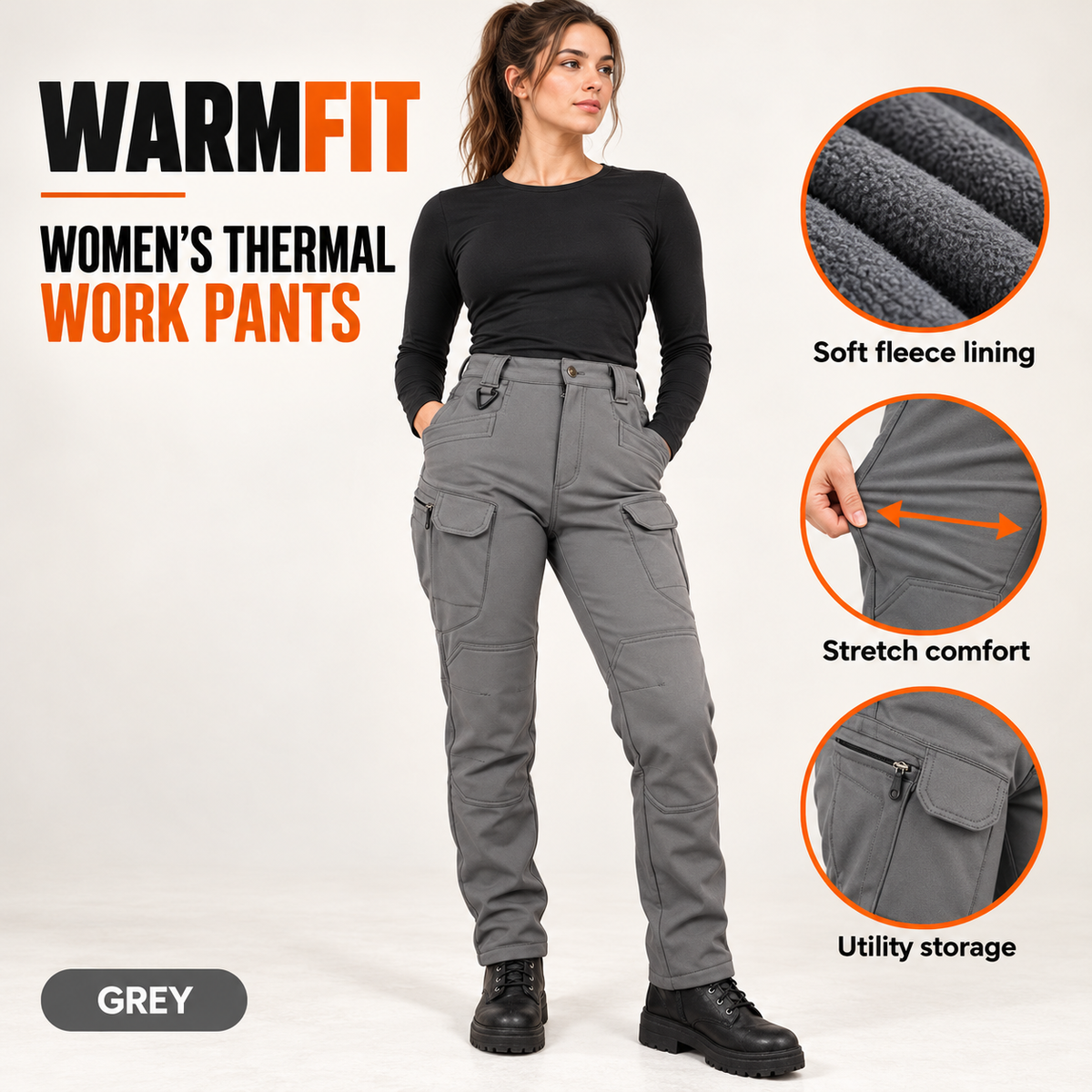 WarmFit Women's Fleece-Lined Thermal Work Pants