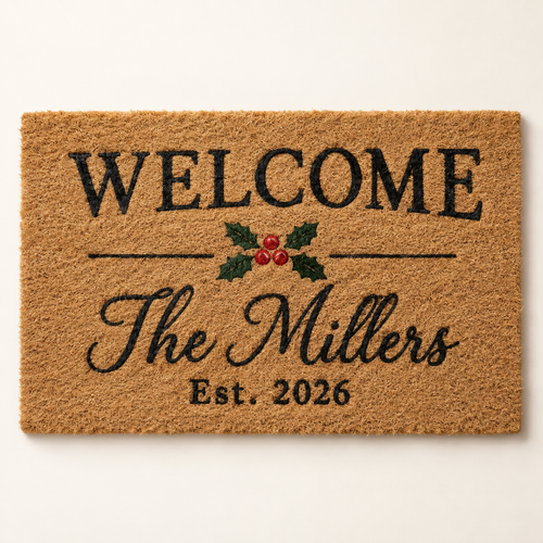 Custom Family Name Christmas Doormat