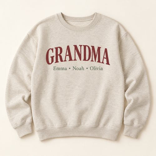 Custom Grandma Sweatshirt with Grandkids' Names