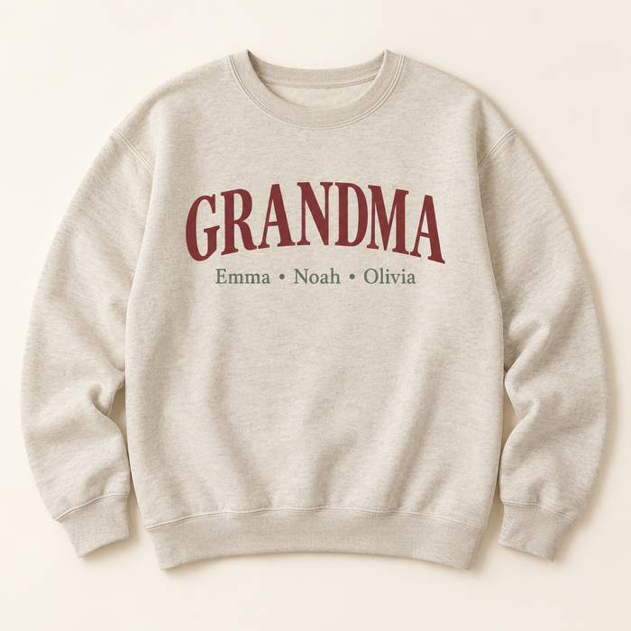 Custom Grandma Sweatshirt with Grandkids' Names