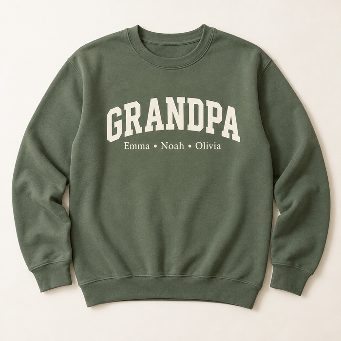 Custom Grandpa Sweatshirt with Grandkids' Names