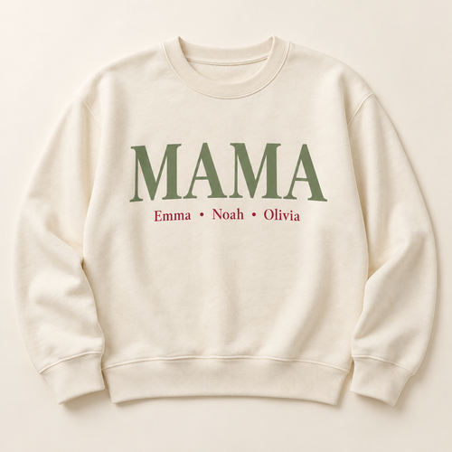 Custom Mama Sweatshirt with Kids' Names