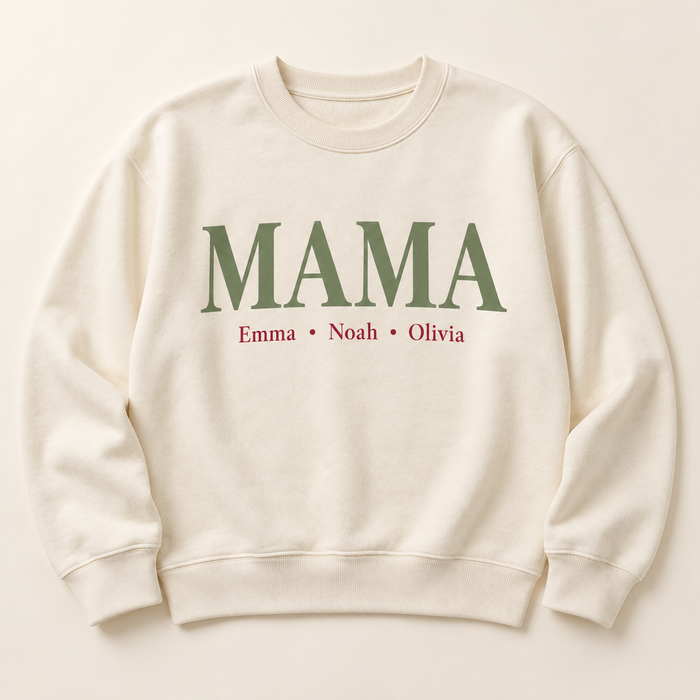 Custom Mama Sweatshirt with Kids' Names