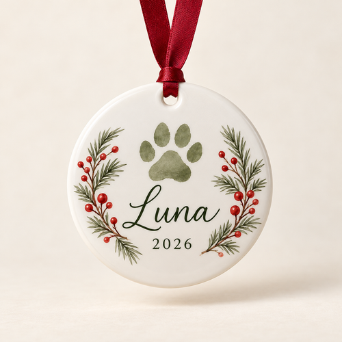 Custom Pet Name Christmas Ornament