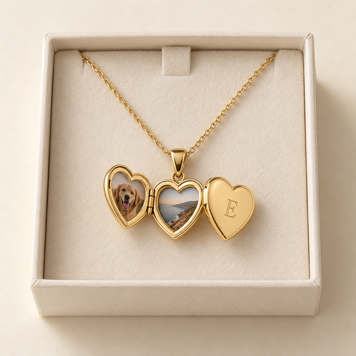 Engraved Heart Locket Necklace