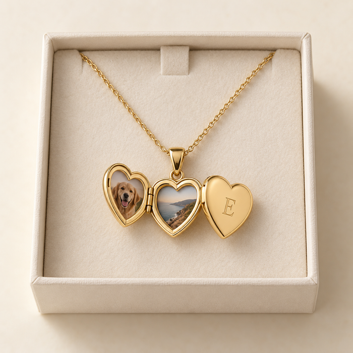 Engraved Heart Locket Necklace
