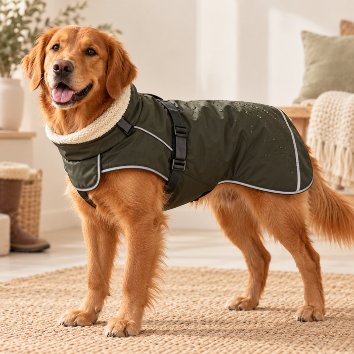 Fleece-Lined Waterproof Dog Winter Coat