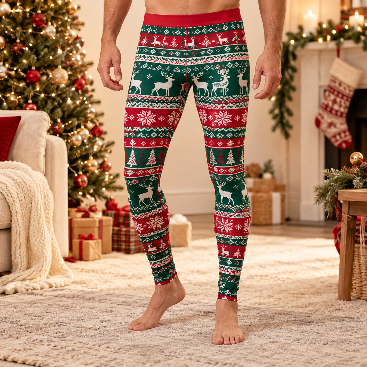 Men's Christmas Print Leggings