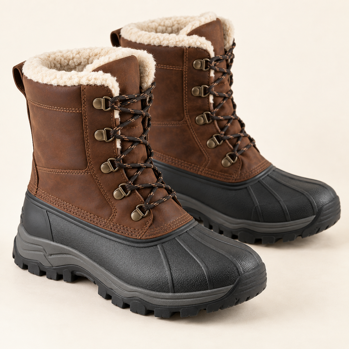 Men's Fleece-Lined Waterproof Winter Boots