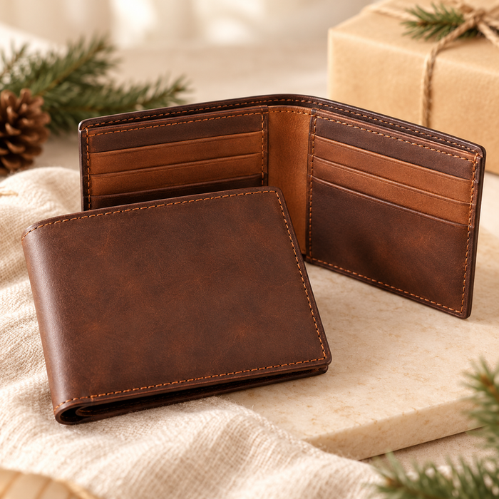 Personalized Engraved Leather Wallet