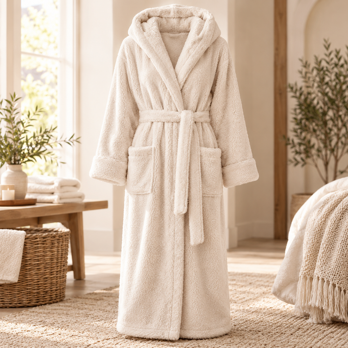 Plush Fleece Hooded Robe – Adult