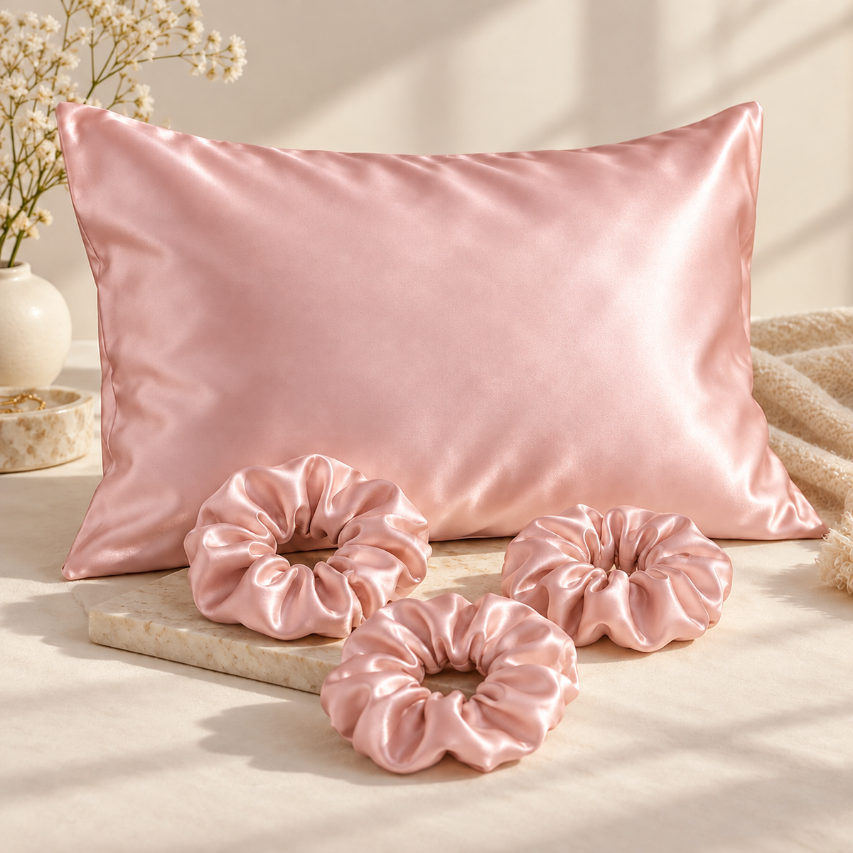 Satin Pillowcase & Scrunchie Gift Set