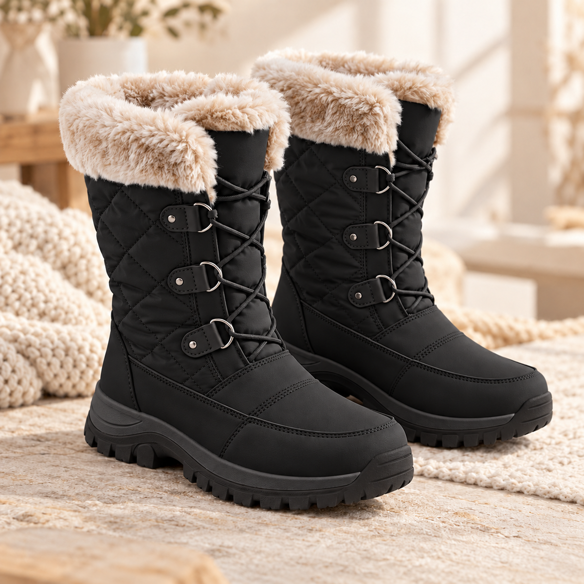 Women's Faux Fur Lined Winter Snow Boots