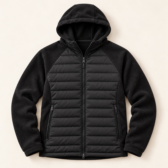 WarmFit Hooded Hybrid Fleece Jacket