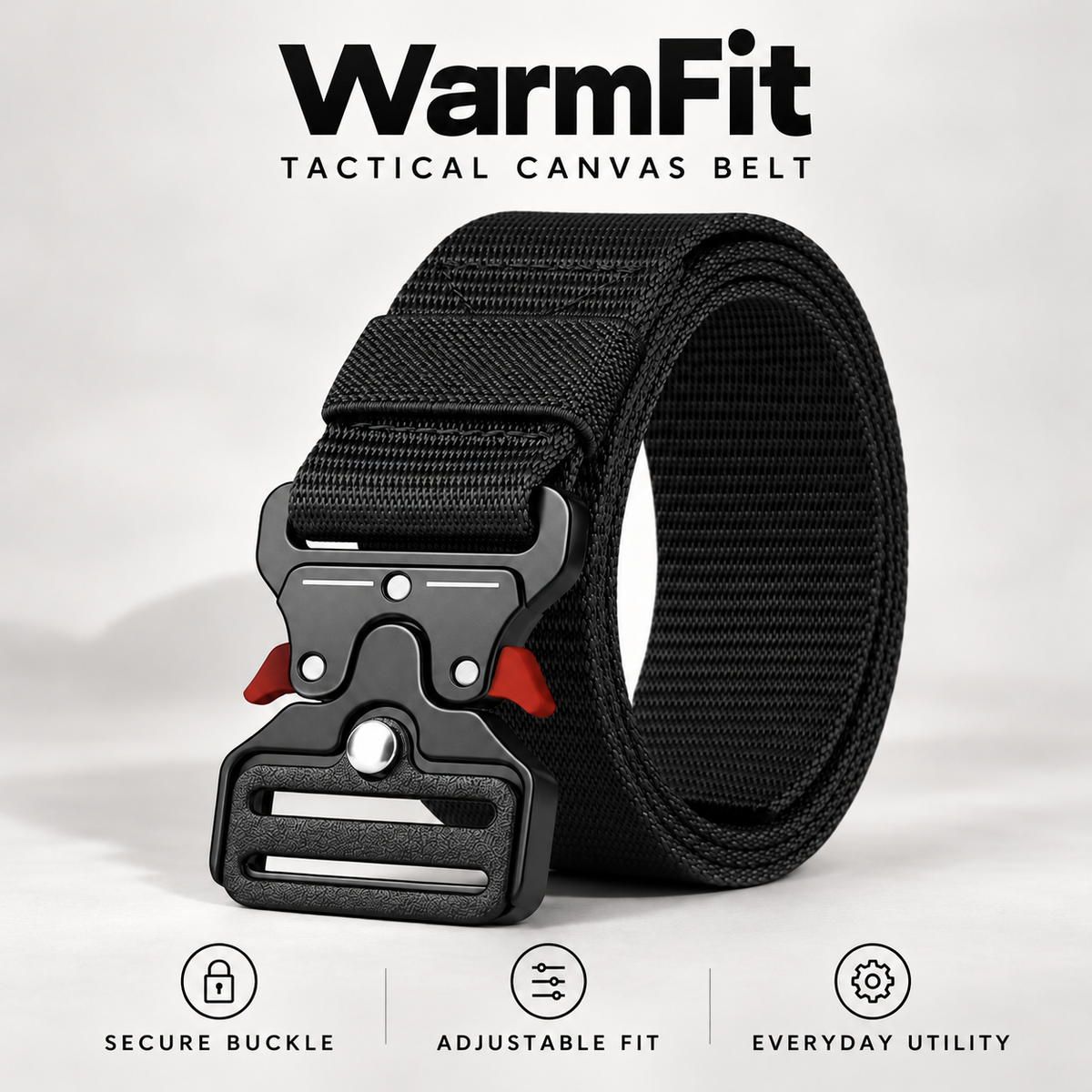 WarmFit Adjustable Tactical Canvas Belt