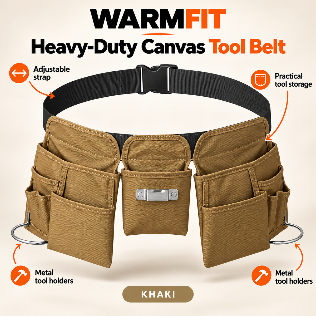 WarmFit Heavy-Duty Canvas Tool Belt